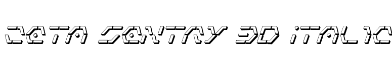 Zeta Sentry 3D Italic font preview