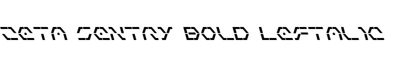 Zeta Sentry Bold Leftalic font preview