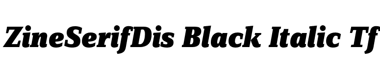 ZineSerifDis Black Italic Tf font preview