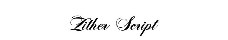 Zither Script font preview