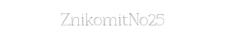 ZnikomitNo25 font preview