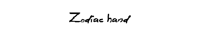Zodiac hand font preview