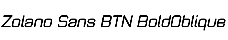 Zolano Sans BTN BoldOblique font preview