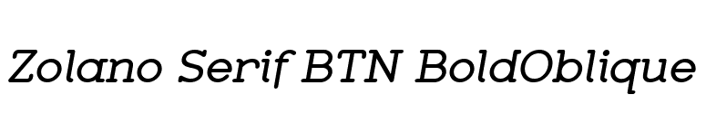 Zolano Serif BTN BoldOblique font preview