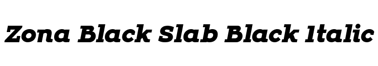 Zona Black Slab Black Italic font preview