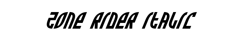 Zone Rider Italic font preview