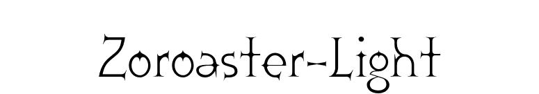 Zoroaster-Light font preview