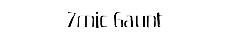 Zrnic Gaunt font preview