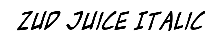 Zud Juice Italic font preview
