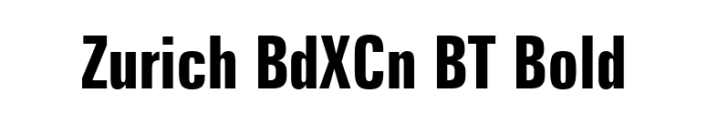 Zurich BdXCn BT Bold font preview