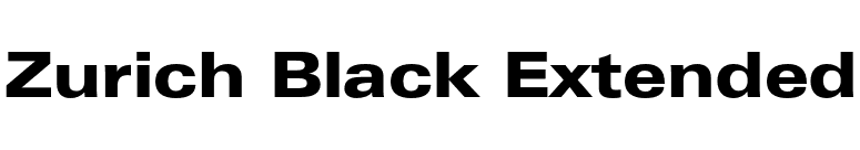 Zurich Black Extended font preview