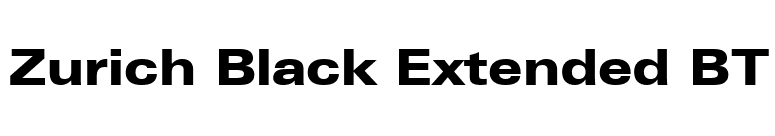 Zurich Black Extended BT font preview