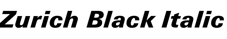 Zurich Black Italic font preview