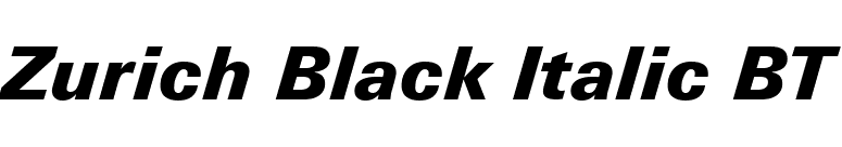 Zurich Black Italic BT font preview