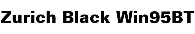 Zurich Black Win95BT font preview