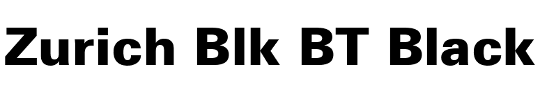 Zurich Blk BT Black font preview
