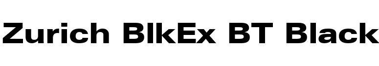 Zurich BlkEx BT Black font preview