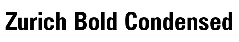 Zurich Bold Condensed font preview