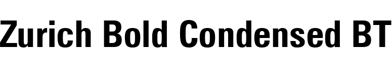 Zurich Bold Condensed BT font preview