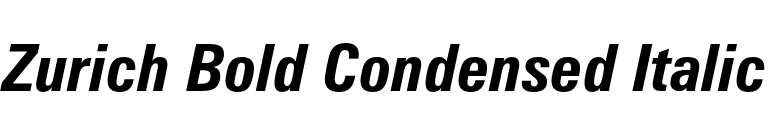 Zurich Bold Condensed Italic font preview