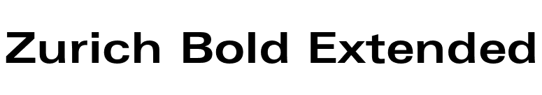 Zurich Bold Extended font preview