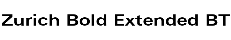 Zurich Bold Extended BT font preview