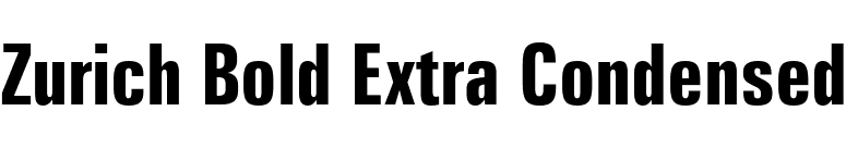Zurich Bold Extra Condensed font preview