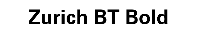 Zurich BT Bold font preview