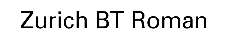 Zurich BT Roman font preview