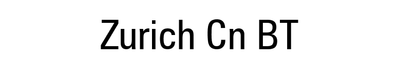 Zurich Cn BT font preview