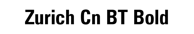 Zurich Cn BT Bold font preview
