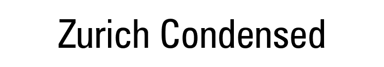 Zurich Condensed font preview