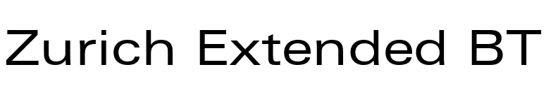 Zurich Extended BT font preview