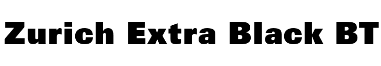 Zurich Extra Black BT font preview