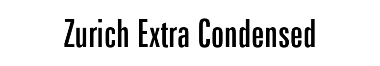 Zurich Extra Condensed font preview