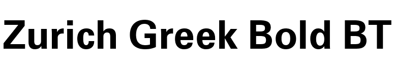 Zurich Greek Bold BT font preview