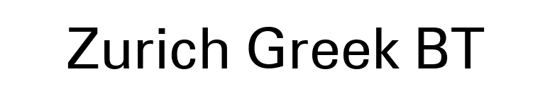 Zurich Greek BT font preview