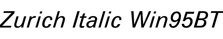 Zurich Italic Win95BT font preview