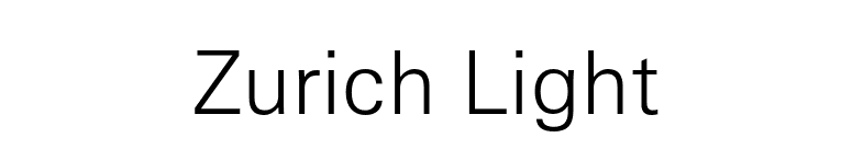 Zurich Light font preview