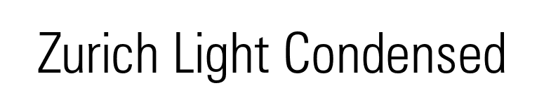 Zurich Light Condensed font preview
