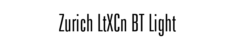 Zurich LtXCn BT Light font preview