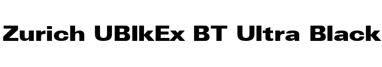 Zurich UBlkEx BT Ultra Black font preview