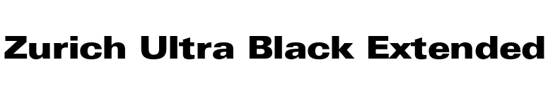 Zurich Ultra Black Extended font preview