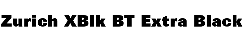 Zurich XBlk BT Extra Black font preview