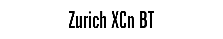 Zurich XCn BT font preview