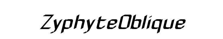 ZyphyteOblique font preview